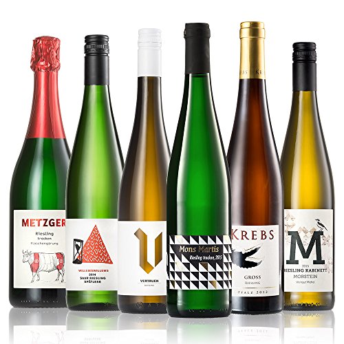 GEILE WEINE Weinpaket RIESLING (6 x 0,75l) Deutscher Weißwein von Winzern der Mosel, Saar, Rheingau und Pfalz