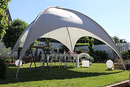 Beauty.Scouts Kuppelzelt Mia XL Partyzelt Sonnendach Sonnensegel Dach grau Stahlrohr hochwertig standfest wetterfest 500x500x350 cm