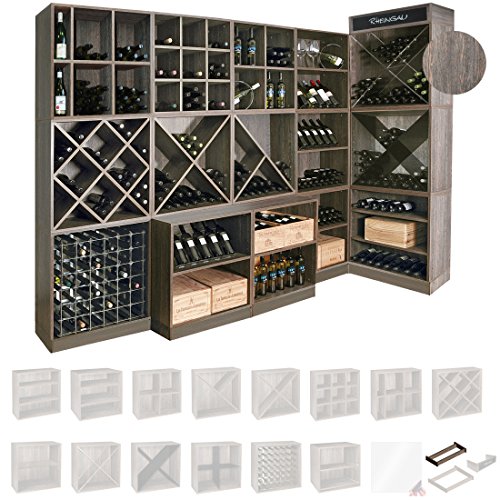 Weinregal / Flaschenregal System CAVEPRO, Sockel Wenge - H 8 x B 70 x T 31 cm