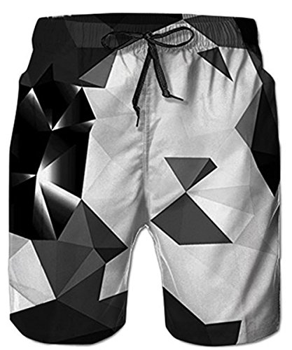 Idgreatim Männer 3D Diamant Grafik Badehose Hässliche Lustige Strand Shorts Laufende Schwimmen Beiläufige Kurze L