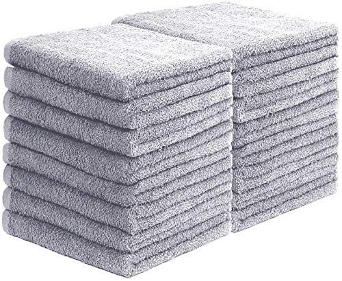 GREEN MARK Textilien 20er Pack Frottier Gästetücher mit Aufhänger 30x50cm GÄSTETUCH GÄSTE-Handtuch Farbe: Silber grau