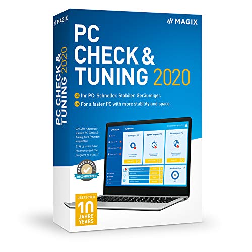 MAGIX PC Check & Tuning – Version 2020 – Macht Ihren PC: Schneller. Stabiler. Geräumiger.|Standard|1|1 Year|PC|Disc|Disc