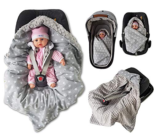 Winter Einschlagdecke fur Babyschale Autositz warm Füllung Klettverschluss