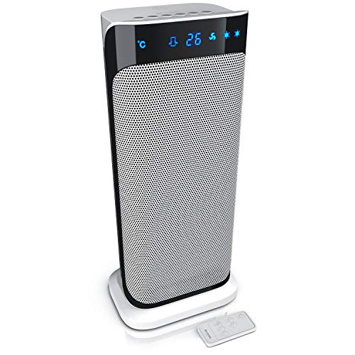 Brandson - Heizlüfter mit Fernbedienung | Keramik-Heizlüfter Badezimmer energiesparend leise | Schnellheizer mit Oszillationsfunktion | 2x Heizstufen | Timer | Heizung Heater | GS-zertifiziert