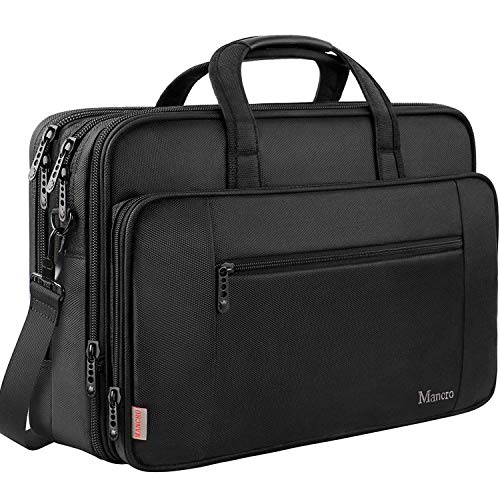 MANCRO Laptop Tasche, 18,4 Zoll Gaming Notebook Aktentasche große Umhängetasche Wasser Resisatant Multi-funktionale erweiterbare Computer Schultertaschen MEHRWEG