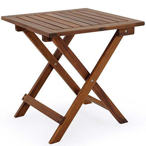 Beistelltisch Klapptisch Holztisch Gartentisch Kaffeetisch Bistrotisch aus Akazienholz 46 x 46cm braun