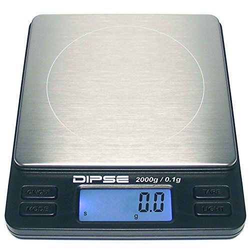 Digitalwaage TP-2000 Feinwaage die in 0,1 g Schritten präzise bis 2000g / 2kg wiegt, Taschenwaage, Feinwaage, Goldwaage, Briefwaage mit extra-großer Wiegefläche