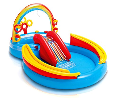 Intex 57453NP - Aufblasbares Wasserspielcenter Rainbow Ring, 117 x 76 x 53 Zoll