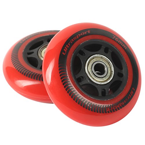 Ultrasport Waveboard-Rollen, robuste Rollen für schnellUltrasport Waveboard-Rollen, robuste Rollen für schnelles Fahren, Durchmesser 76 mm, rot im 2er-Sets Fahren, Durchmesser 76 mm, rot im 2er-Set