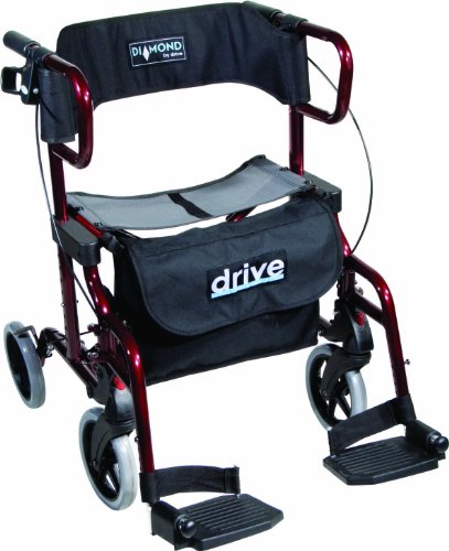 Drive Medical metallic Rollator Diamond Deluxe, rot