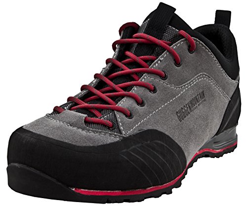 GUGGEN Mountain PT023 Herren Wanderschuhe Trekkingschuhe Outdoorschuhe Wanderstiefel Walkingschuhe wasserdicht mit Membran und Wildleder Farbe Grau EU 44