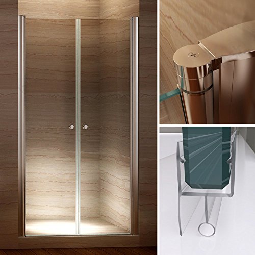 85cm - Verstellbereich von 84-88cm, Duschabtrennung, Duschtür aus 6mm Sicherheitsglas mit Nanobeschichtung