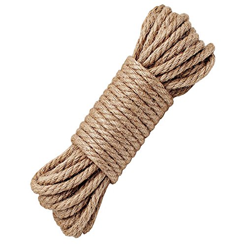 Hanfseil,Jute Seil,Natürliche Hanfschnur Seile - AULINK 4mm,8mm Dicke und starke Jutekordel Schärpe, Camping Seil, Garten, Bootfahren, Tauziehen, Haustiere, Kletterseil, Mehrzweck Utility Hanf Twine Seil