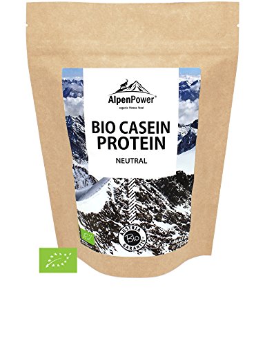 ALPENPOWER | BIO MICELLAR CASEIN Protein | Ohne Zusatzstoffe | 100% natürliche Zutaten | Bio-Milch aus Bayern und Österreich | Hochwertiges Eiweiß | Low Carb | Organic Casein | 750 g