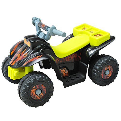 Homcom Kinderauto Kinderwagen Elektroauto Kinderfahrzeug Kindermotorrad Quad Elektroquad Kinderquad Elektromotorrad (Elektroquad/gelb-schwarz)