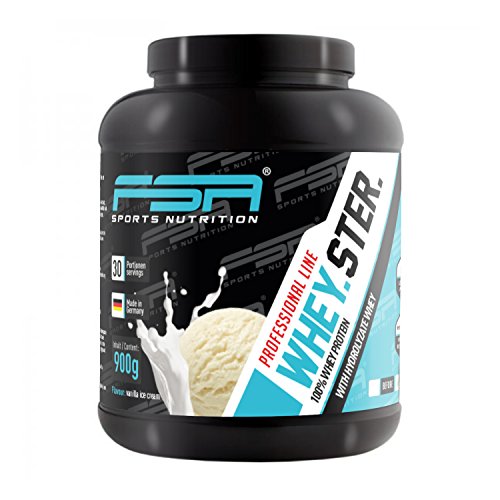 Whey Protein Eiweißpulver der deutschen Profisport Marke FSA Nutrition | Low Carb Proteinpulver mit BCAA | Für Muskelaufbau, Abnehmen, Fitness, Sport und Bodybuilding | 900g | Vanilla Ice Cream