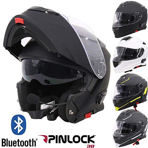 Leopard LEO-727 Doppelvisier Anti-Fog Visier BL-A4 Bluetooth Klapphelm Fullface Helm Motorradhelm Damen und Herren Integralhelm ECE Genehmigt Motorrad Roller