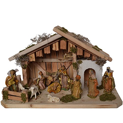 Alfred Kolbe Krippen 1356/0 G Weihnachtskrippe aus Holz für 10-12 cm Figuren 50 x 25 x 30 cm