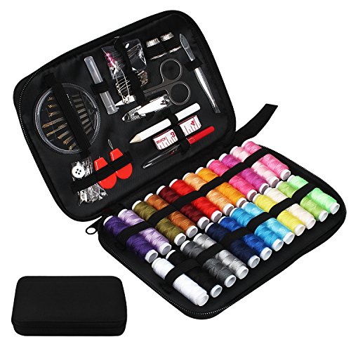 Juning Nähset mit 90er Nähzubehör,24 Spulen Faden - 100m Großformat Premium Näh, Komplettes Nähzeug für Anfänger,Reisende, Verwandte und Freunde