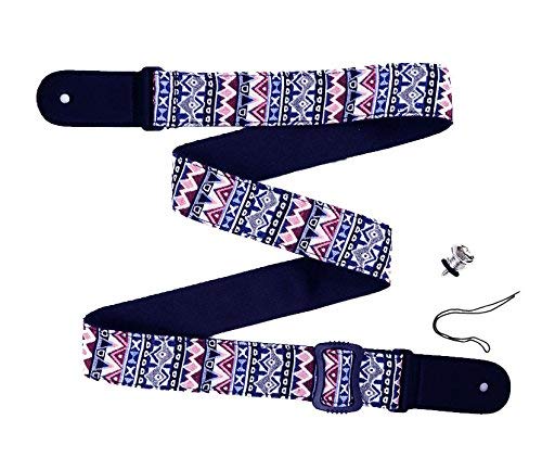 Rayzm Ukulelegurt Tragegurt, Bohemian Style, Baumwolle Ukulele Gurt , 4 CM Breit, Länge Verstellbar von 78 cm bis 132 cm
