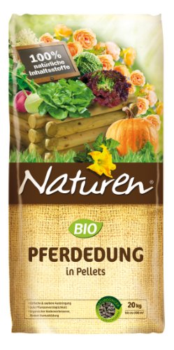 Naturen Bio Pferdedung - Anwendungsfertiger natürlicher Bodenverbesserer und Dünger - 20 kg für bis zu 200 m²