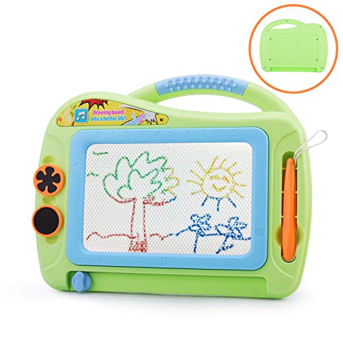 Magnetische Maltafel Zaubertafeln mit Rückwand, Magnettafel Zaubermaltafel Zeichentafel Reisegröße-Bunt Löschbar Zeichenbrett Lernspielzeug für Kinder Geschenk 3 4 5 Jahre alt