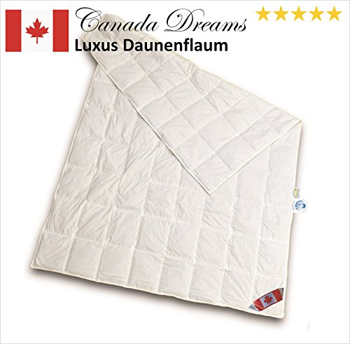 Canada Dreams Luxus Sommerbett Daunendecke Wärmegrad 1 Luxus Daunenflaum  (135x200 cm)