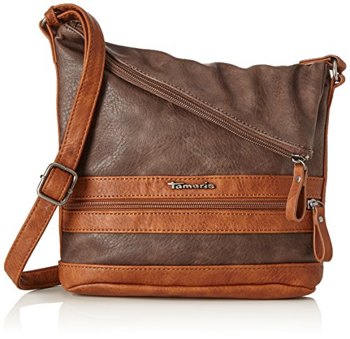 Tamaris Damen Smirne Crossbody Bag Umhängetasche, Braun (Dark Brown Comb.), 30x7,5x22 cm