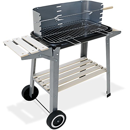 Deuba Grillwagen  praktische Räder  stabile Arbeitsplatte  große Grillfläche  robuste 7kg!  Holzkohlegrill Kohlegrill
