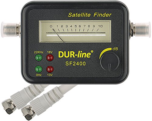 DUR-line SF 2400 - Satfinder - Messgerät zur exakten Justierung Ihrer Digitalen Satelliten-Antenne - mit hoher Eingangsempfindlichkeit - inkl. F-Kabel