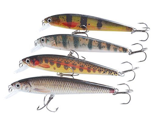 Wobbler Set 4 Stück Elbfang Natural Minnow Kunstköder Raubfisch Hecht Angelköder