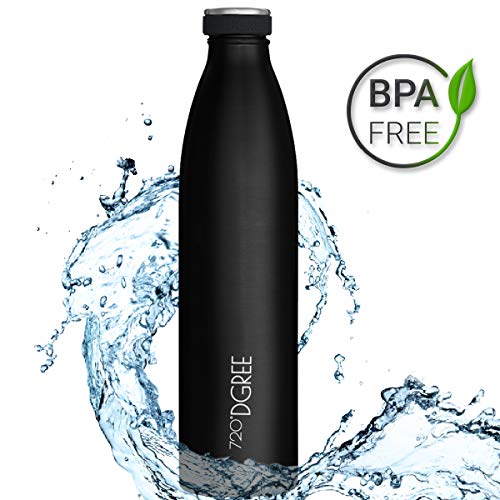 720°DGREE Edelstahl Trinkflasche milkyBottle 1L, 1000ml | Innovative Isolierflasche | Auslaufsichere Thermosflasche | Perfekte Outdoor Thermoskanne für Kinder