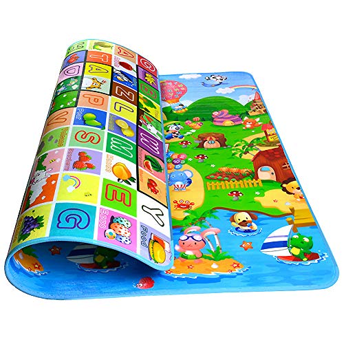Krabbelmatte Baby, Swonuk 200 * 180 cm Kinderspielteppich Spielmatte Spielteppich Schaumstoffmatte Baby Kleinkind Crawl Mat Spielmatte Babyschleichenmatte Picknick-Decke