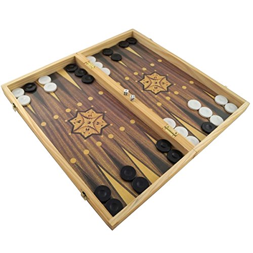 Großes XXL Backgammon Spiel 50 x 47 cm klappbar mit Holzspielbrett