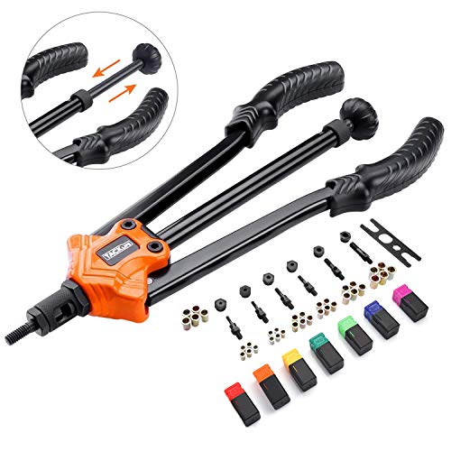 Nietzange TACKLIFE Nietmutternzange-Set, Nietmaschine, M3, M4, M5, M6, M8, M10, M12 Nietmuttern，35,5cm Gewinde Griff，für 2-3mm dicke Stahlbleche, inkl. 7 St. Chrom-Molybdän-Stahl Dorne-HHNP1A