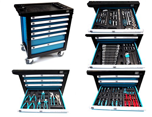 Werkzeugwagen Werkstattwagen Werkzeugkasten Werkzeugkiste + Werkzeug 220 tlg.