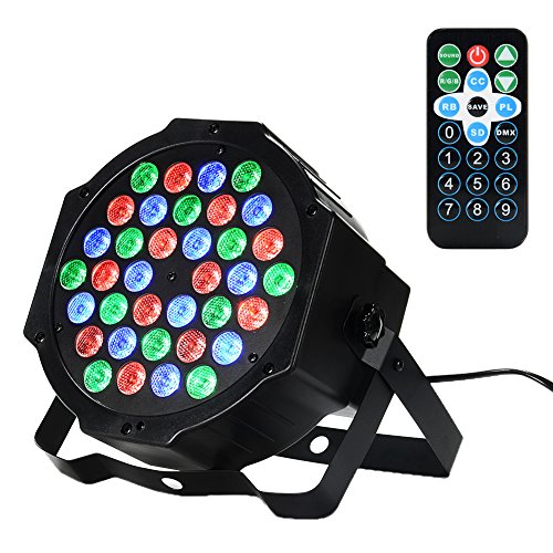 36 LED 1w Scheinwerfer Par Lichter,Lunsy RGB Bunte 7 Beleuchtung Modi Bühnenbeleuchtung Flexible Fernbedienung DMX Steuerung Disko Licht
