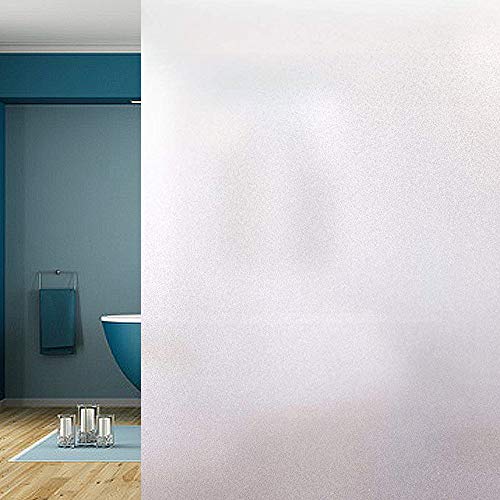LEBENSWERT Fensterfolie Selbsthaftende Milchglasfolie Blickdichte Sichtschutzfolie Statisch Haftend Anti-UV für Büro Wohnzimmer Schlafzimmer Matt (45 x 200 cm)