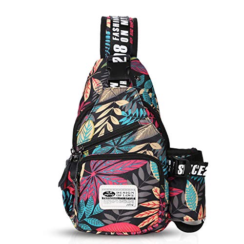 FANDARE Unisex Brusttasche,Messenger Bag Schultertasche für Damen und Herren, Crossbody Bag,zum Sport, Reisen und Joggen, Wasserdicht Polyester Rot