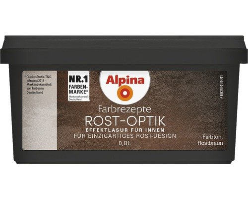 Alpina Farbrezepte Rostoptik bis 10m² Set Rost Optik Kreativ Effekt Rostfarbe