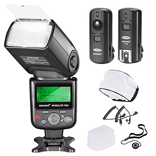 Neewer PRO i-TTL Flash Deluxe Kit für Nikon DSLR SLR Kamera- Inklusive: Neewer VK750II Auto-Focus Flash, Wireless Auslöser, N1-Kabel & N3-Kabel, Hart & Soft-Diffusor, Objektivdeckelhalter