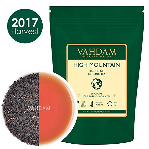 High Mountain Oolong Teeblätter aus dem Himalaya (50 Tassen), 100% NATÜRLICH, Hand gepflückt auf den hochgelegenen Darjeeling Plantagen,Oolong-Tee zum Abnehmen,VAKUUMVERPACKT & Direkt aus Indien 100gm