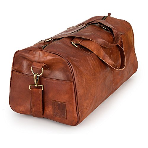 Weekender Berliner Bags Oslo XL Reisetasche aus Leder Handgepäck Qualität Vintage Design Damen Herren Braun Groß 60 cm 45 liter