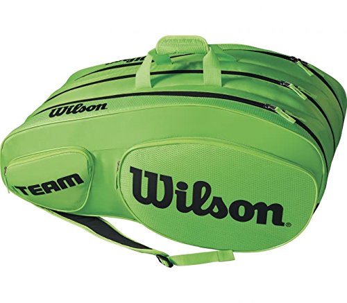 Wilson Damen/Herren Tennis-Tasche, für Profispieler, Team III 12 PK, Einheitsgröße, grün/schwarz, WRZ854812