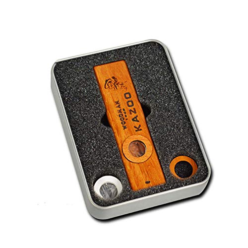 Kazoos aus Holz mit Metallbox AcBegleitflöte exquisite Musikinstrumente Ukulele Guitar Partner Wood Harmonica 1 Set