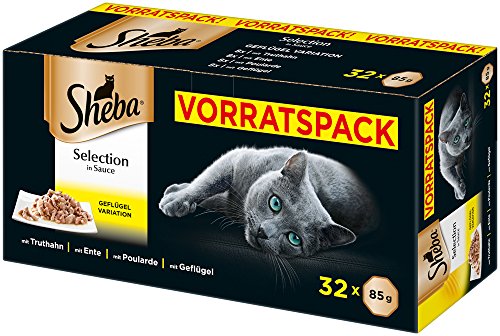 Sheba Selection in Sauce, Katzenfutter im Frischepack, Nassfutter für die täglichen Verwöhnmomente