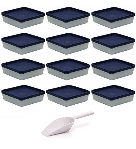 Viva-Haushaltswaren 12 Gefrierdosen, Kühlschrankdosen je 250 ml Volumen BPA-frei, inkl. einer Einfüllschaufel