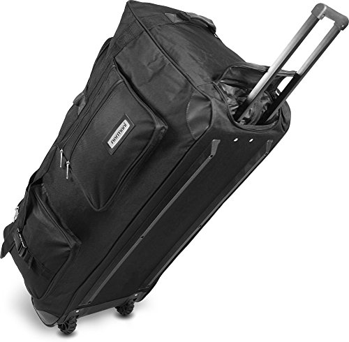 normani Reisetasche Jumbo Big-Travel mit Rollen riesige XXL Farbe Schwarz / 120 Liter