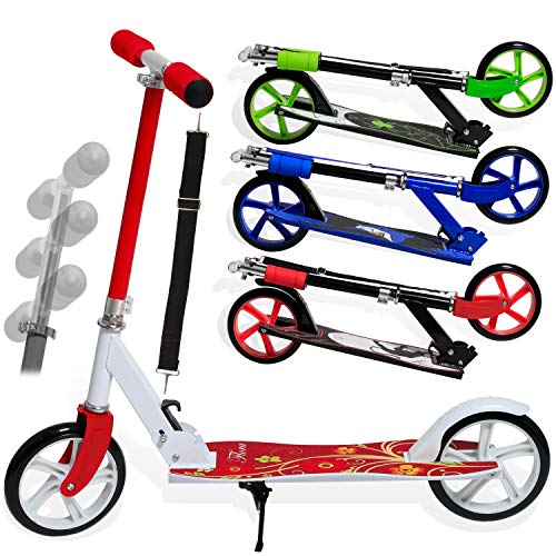 KESSER Scooter Roller Kinderroller Cityroller Tretroller Kickroller Kickscooter Design / Farbe: Flora (Red)