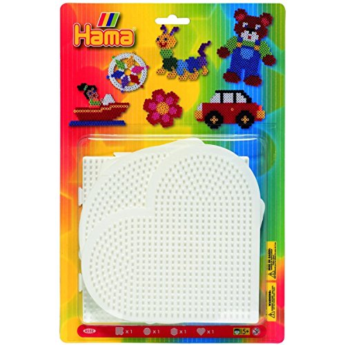 Hama 4552 - Blisterpackung große Stiftplatten, Rund, Herz, Viereck, Sechseck, 4 Stück